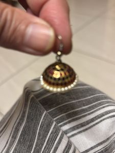 Two Vintage Floral Pearl Drop Earring