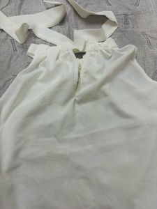 White halterneck Sleeveless Top