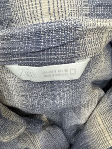 Zara Textured Blue Shirt
