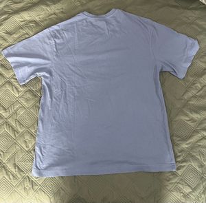 Blue Drop Shoulder Boxy Tee With Pocket