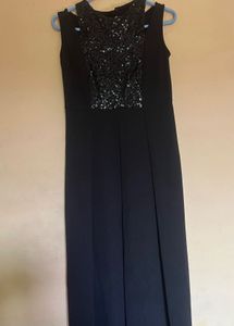 MISS CHASE BLACK SEQUENCE HALTER NECK JUMPSUIT