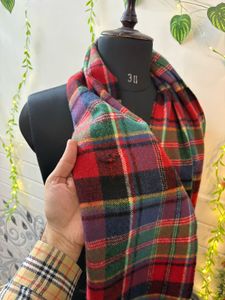 RL Authentic Plaid Scarf with Fringe
