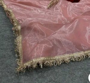 New Elegant peach nylon saree with blouse piece