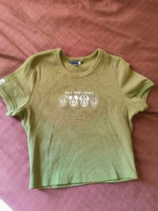 Walt Disney World Olive Green crop Tee