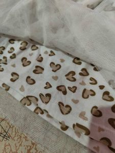 Heart Print Layered Dress With Micky Mouse Tshirt