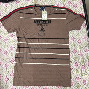 Striped Graphic Print Tee Purple Haze