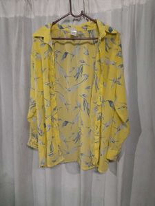 Yellow Print Tops