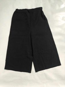 Black Wide-Leg Linen Pants | Women's Free Size