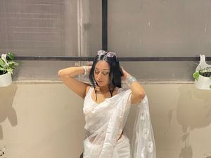 Elegant White Saree