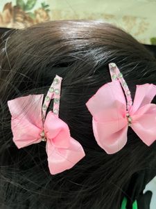 Pink Bow Clips