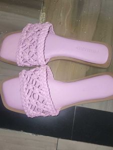 Primark baby pink Woven Slides