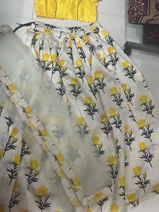 Yellow Floral Lehenga Set