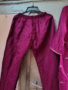 new unused Maroon Embroidered Kurta Set