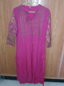 Pink Printed Kurta