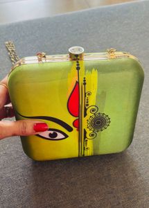 Handcrafted Durga Art Clutch