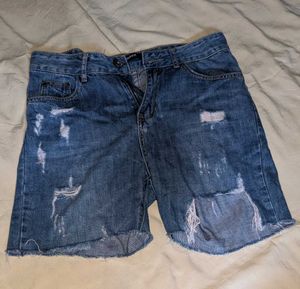 Distressed Denim Shorts