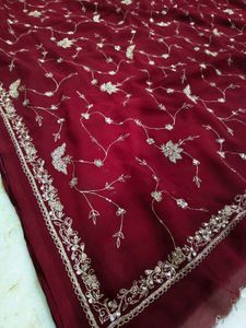 Full Aari Tari Work 🌹 ✨ Maroon Colour Saree