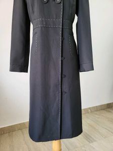 Elegant Black Trench Coat, Length 40 Inches