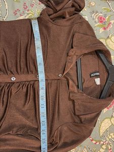 Brown Button-Down Top