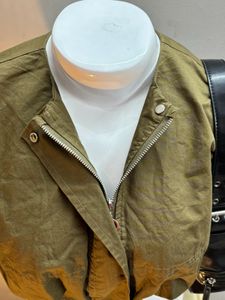 ⋆˚꩜｡ y2k olive green puffed crop vest ⋆˚꩜｡