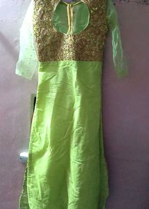 Golden Embroidery Work Kurta