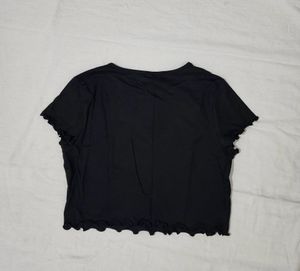 H&amp;m Black Crop Tee