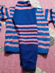 Baby Sweater With 2 Pjama Set