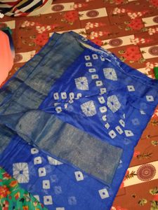 Blue Printed saree