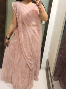 Baby Pink Colour Net Choli (Original Piece)