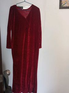 Elegant Red Velvet Dress