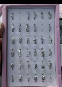 Sliver Plated Ring Combo Of 5