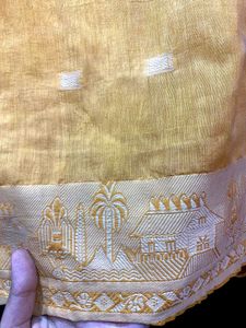 Elegant Yellow Saree 100% Cotton