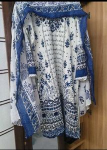 Pakistani Kurta pant set with cotton duppata