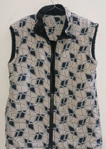 Patterned Fleece-Lined Vest