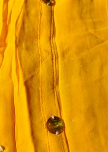 Yellow Embroidered Kurti Top