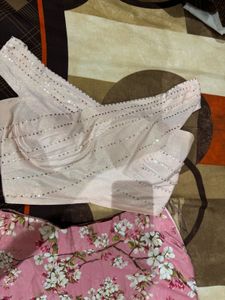 trendy Crop Top Skirt For Festive Season