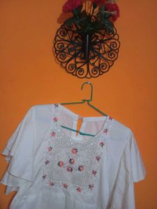Embroidered White Top