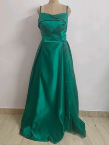Emerald Green Satin Gown