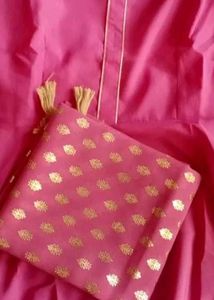 Crepe French Rose Color Anarkali With Duppata