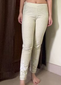 Women Cotton Green Trousers