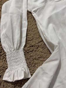 White Long Sleeve Button-Down Shirt