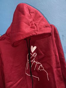 Maroon Hoodie with Heart Design