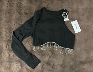 SAVANA Rhinestone Crop Top