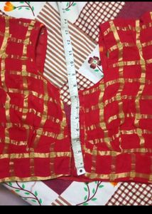 Gat Chola Heavy Red Saree With Blouse