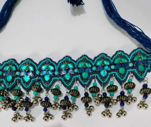 Turquoise Blue Silver Choker