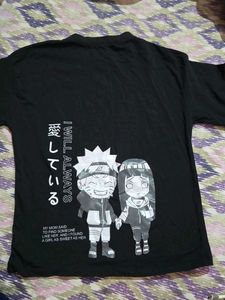 Naruto Black Graphic Print T-shirt
