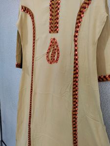 Floor Touch Embroided Long Kurti