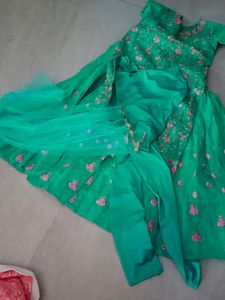 Long Frock With Leggin And Chunnidar