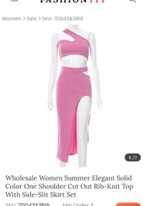 One Shoulder And Slit Coord Set