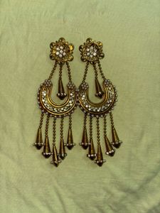 Vintage Gold & Pearl Dangle Earrings